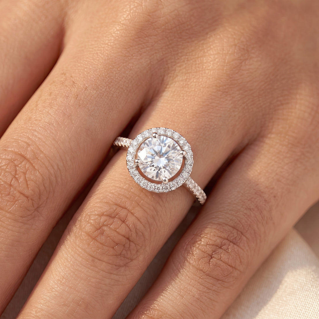 PRAO Ring Anti-Tarnish Square Halo Crystal (Adjustable Size)