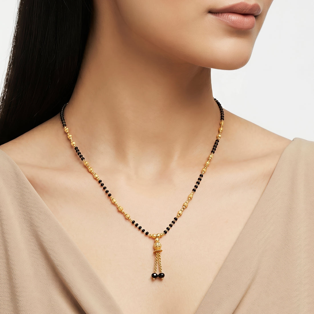 PRAO Necklace Anti-Tarnish Mangalsutra With Filigree Tassel