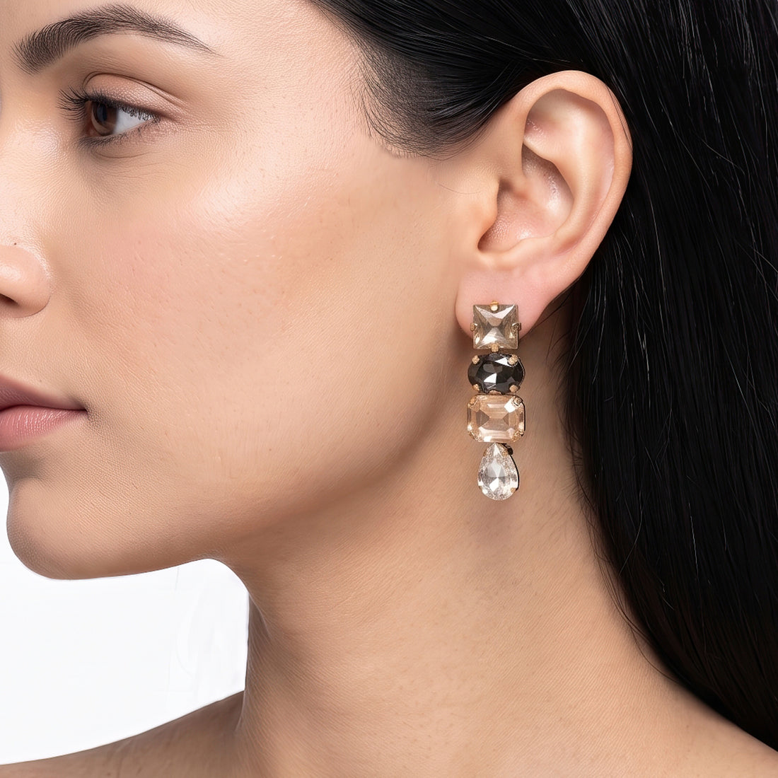 PRAO Earrings Anti-Tarnish Multishape Crystal Drop