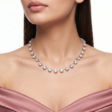 PRAO Necklace Anti-Tarnish Crystal Beaded Choker