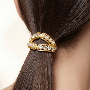 PRAO Hair Clutcher Anti-Tarnish Pearl & Rhinestone