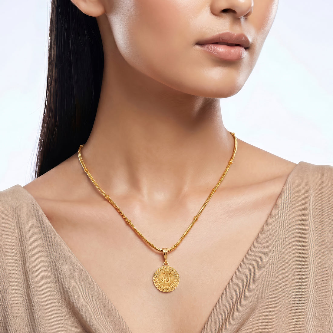 PRAO Necklace Anti-Tarnish MAA Medallion Pendant