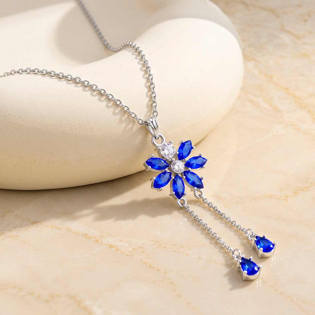 PRAO Necklace Anti-Tarnish Crystal Flower