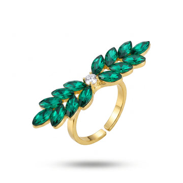 PRAO Ring Anti-Tarnish Marquise Green (Adjustable Size)