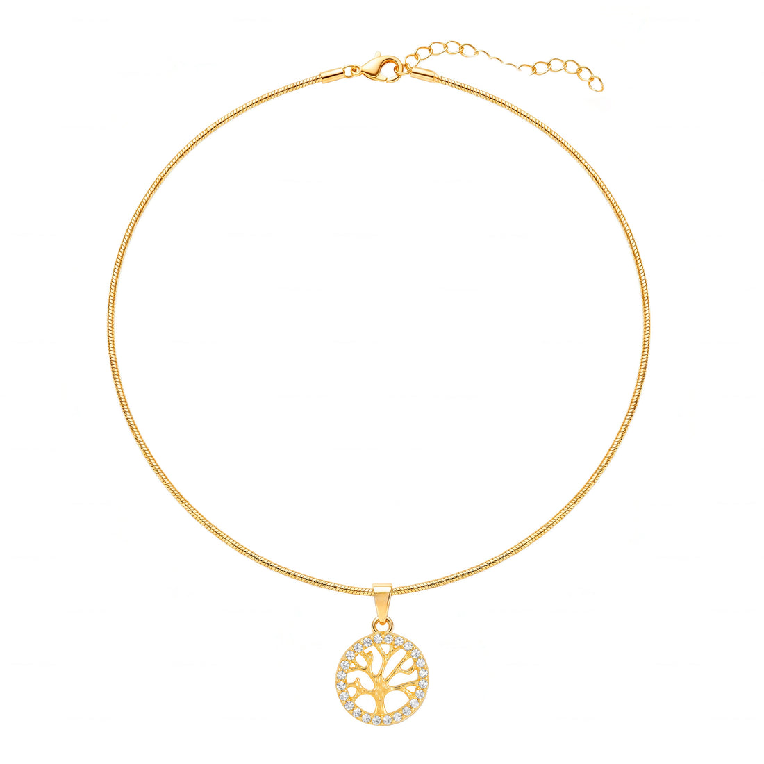 PRAO Necklace Anti-Tarnish Gold Plated Tree Of Life