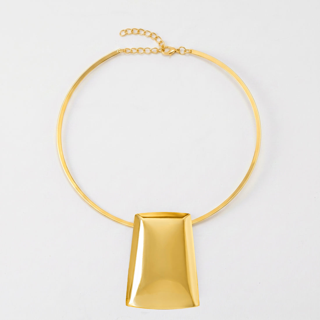 PRAO Necklace Anti-Tarnish Gold Plated Hasli Rectangular Pendant