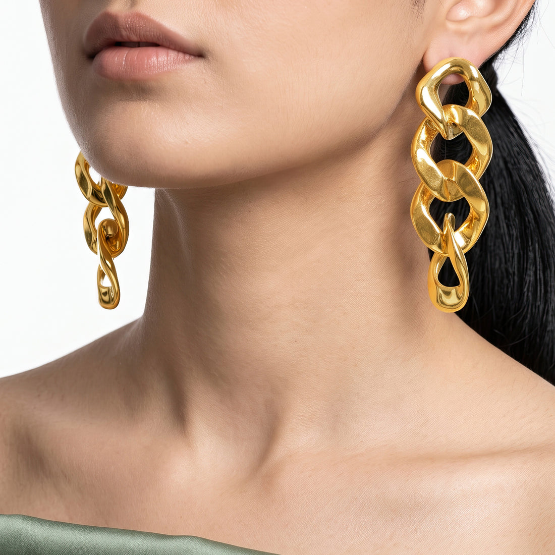 PRAO Earrings Curb Link Dangles