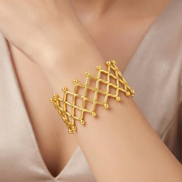 PRAO Bracelet Anti-Tarnish Gold Plated Bangle (Adjustable Size)