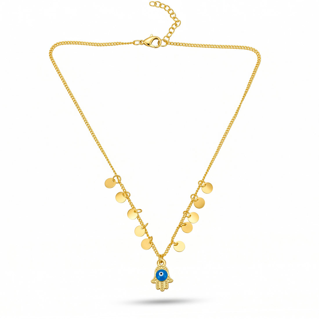 PRAO Necklace Anti-Tarnish Gold Plated Chain With Evil Eye Charms
