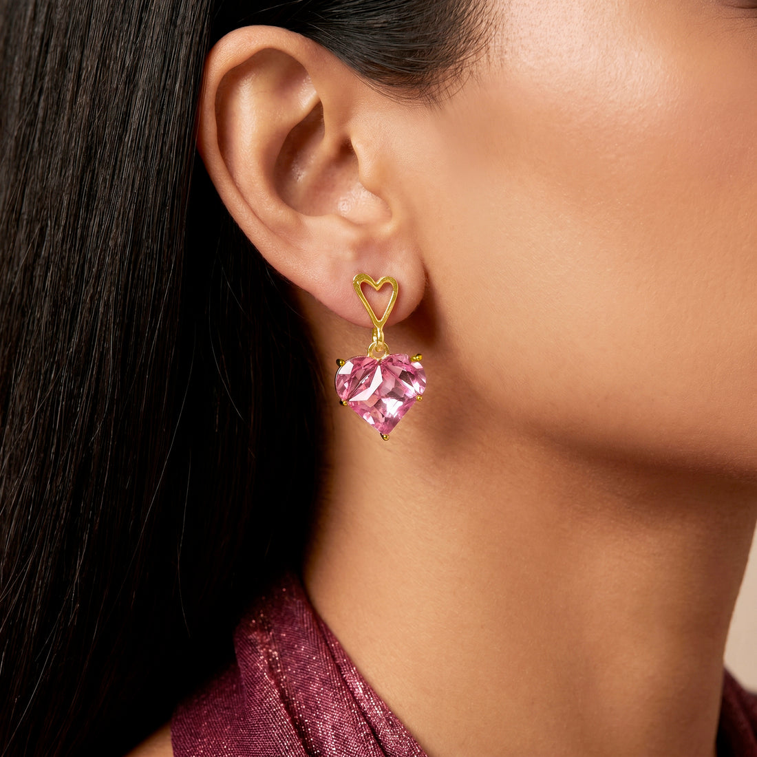 PRAO Earrings Anti-Tarnish Illusion Set Mini Crystal Dangles