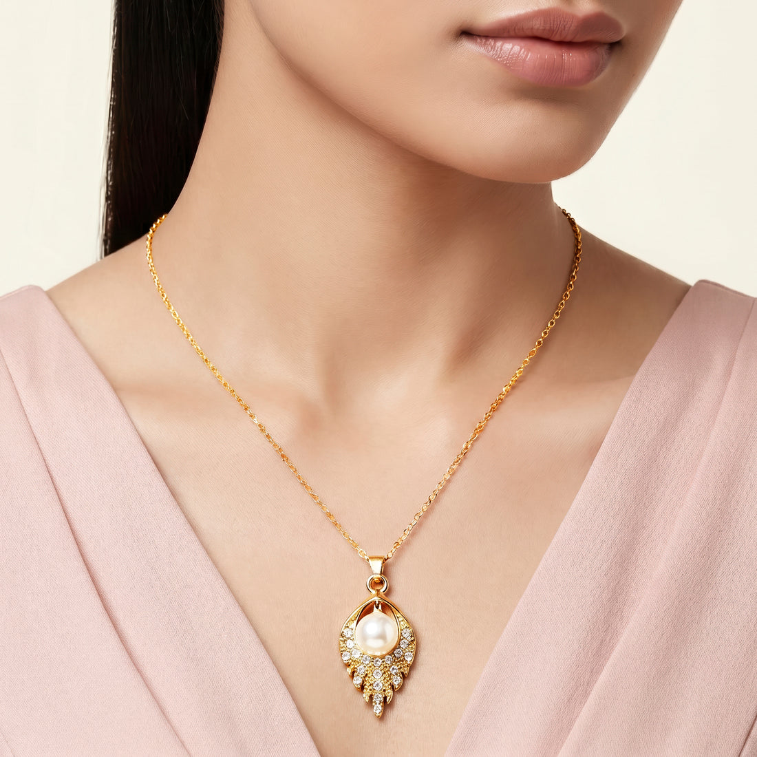 PRAO Necklace Anti-Tarnish Chain With Teardrop Pendant