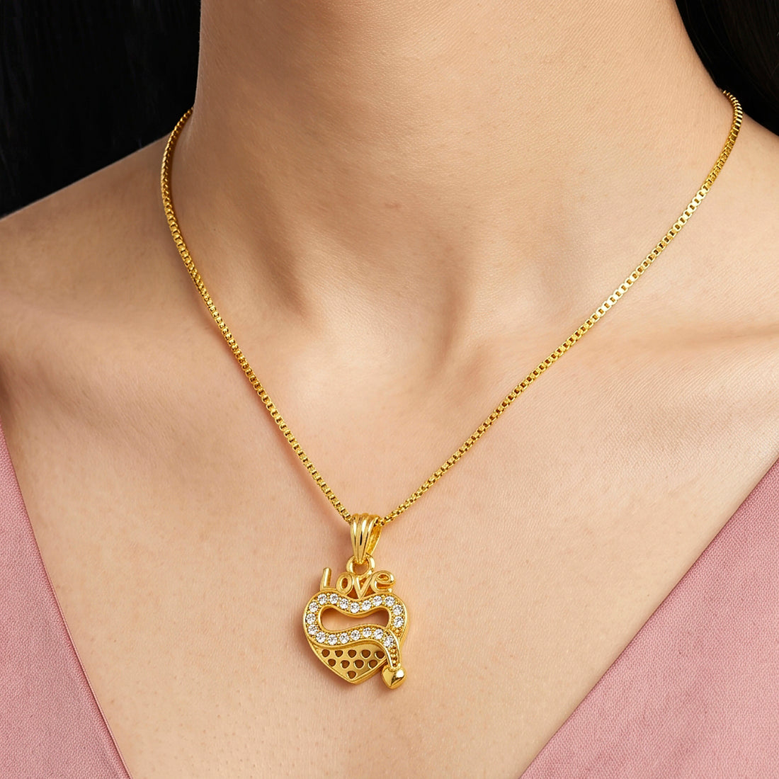 PRAO Necklace Anti-Tarnish Love Heart Chain