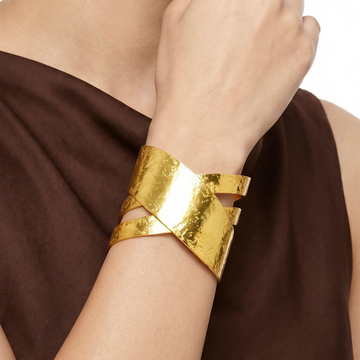 PRAO Bracelet Anti-Tarnish  X Crossover Cuff (Adjustable Size)