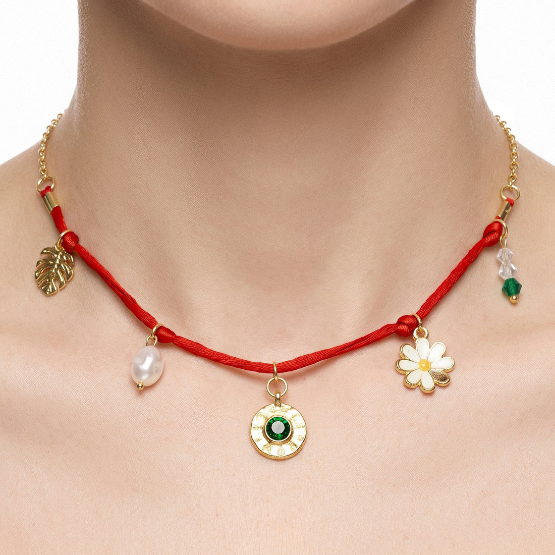 PRAO Necklace Anti-Tarnish Mixed Charm Cord