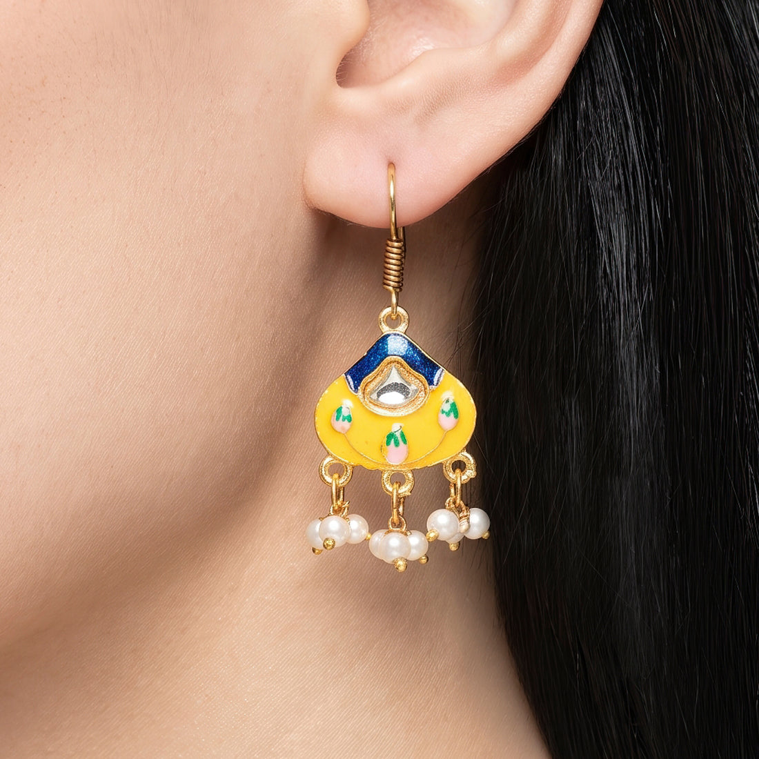 PRAO Earrings Anti-Tarnish Enamel Pearl Dangles