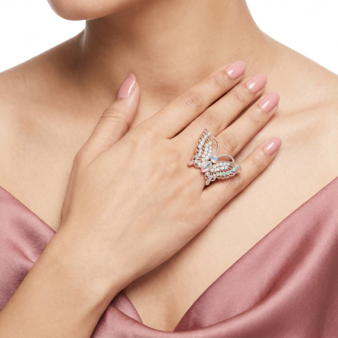 PRAO Ring Anti-Tarnish Butterfly Crystal (Adjustable Size)