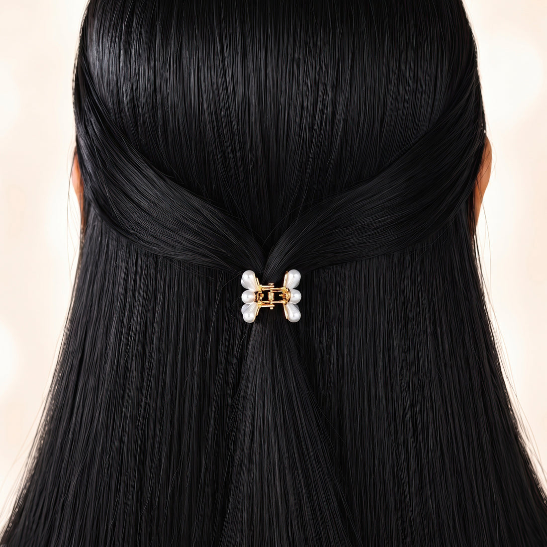 PRAO Hair Claw Clip Anti-Tarnish Pearl Flower