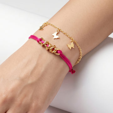 PRAO Bracelet Anti-Tarnish Butterfly Stack (Adjustable Size)