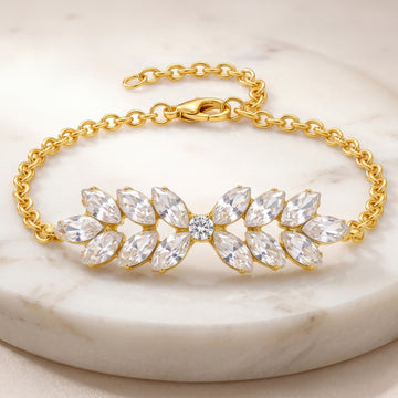 PRAO Bracelet Anti-Tarnish Gold Plated Crystals (Adjustable Size)