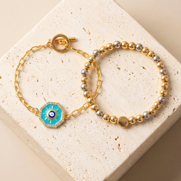 PRAO 2 Bracelets Anti-Tarnish COMBO (Adjustable Size)