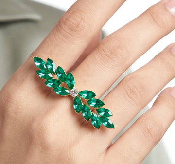 PRAO Ring Anti-Tarnish Marquise Green (Adjustable Size)