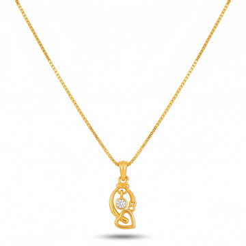 PRAO Necklace Anti-Tarnish Crystal Heart Chain