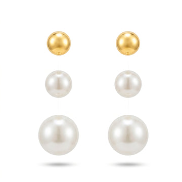 PRAO Earrings Anti-Tarnish Invisible Thread Floating Pearls