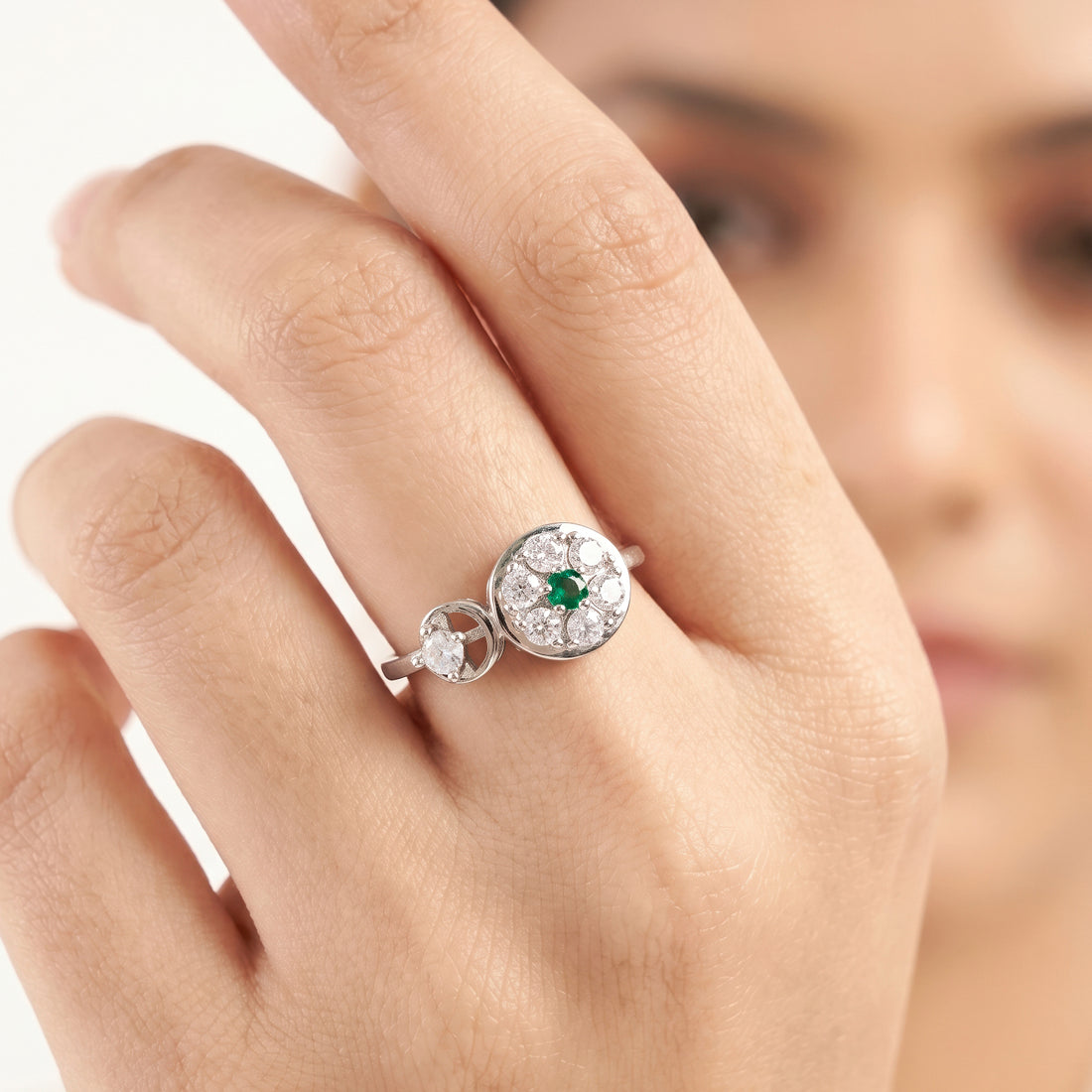 PRAO Ring Anti-Tarnish Celestial Starburst Moon (Adjustable Size)