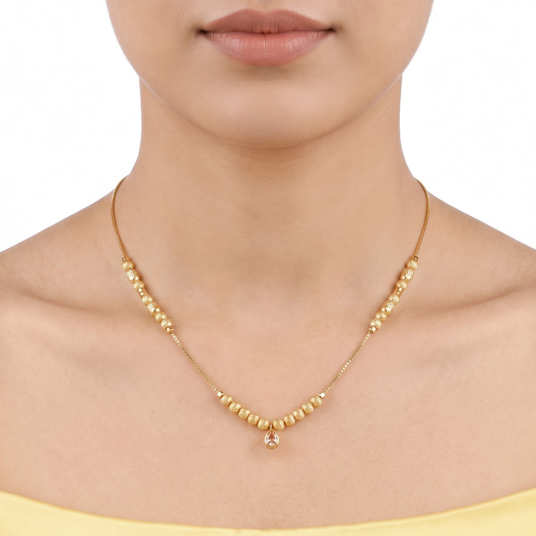 PRAO Necklace Anti-Tarnish Teardrop Crystal Chain