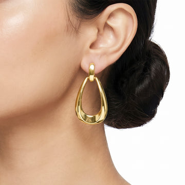 PRAO Earrings Anti-Tarnish Open Teardrop Dangles