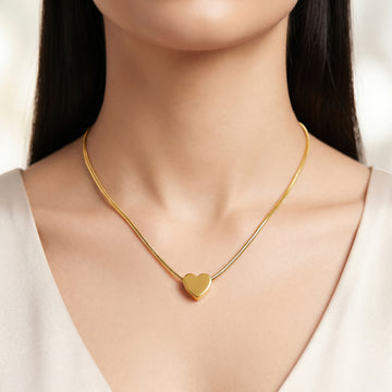 PRAO Necklace Anti-Tarnish Minimalist Heart Snake Chain