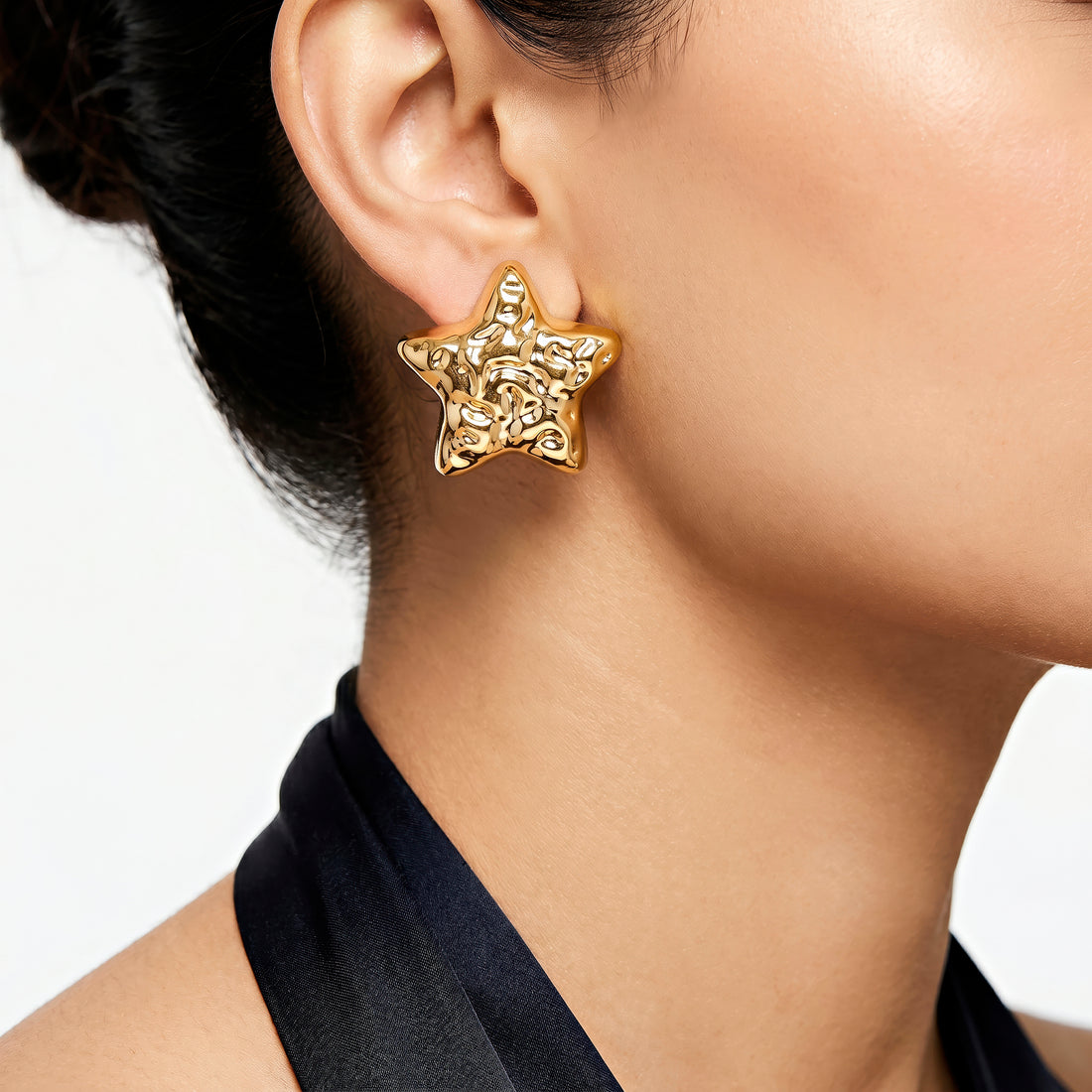 PRAO Earrings Anti-Tarnish Mini Textured Starfish Studs