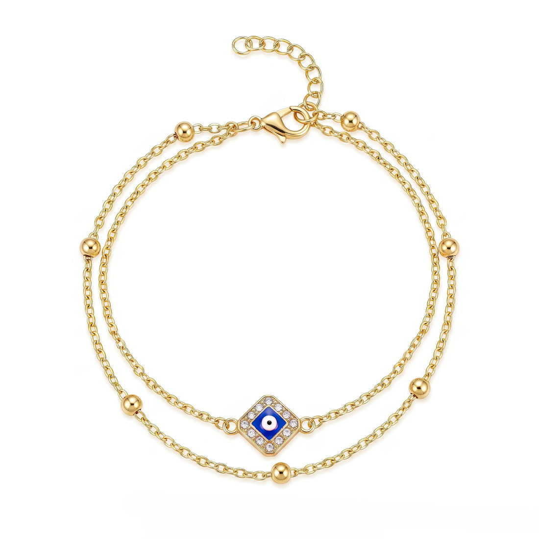 PRAO Anklet Anti-Tarnish Layered Evil Eye