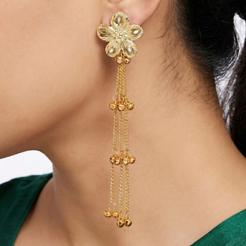 PRAO Earrings Anti-Tarnish Kashmiri Bell Chain