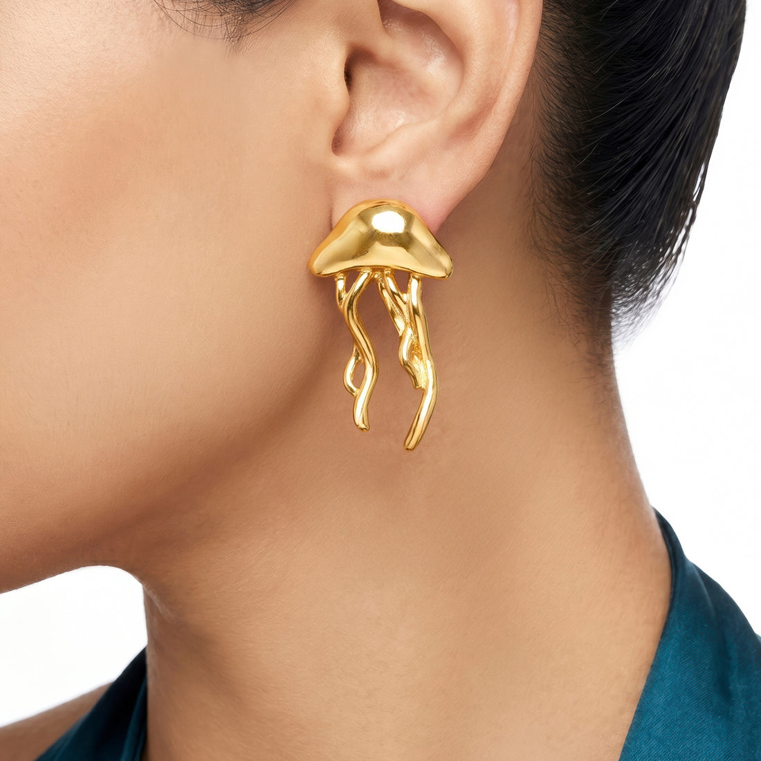 PRAO Earrings Anti-Tarnish Jellyfish Studs