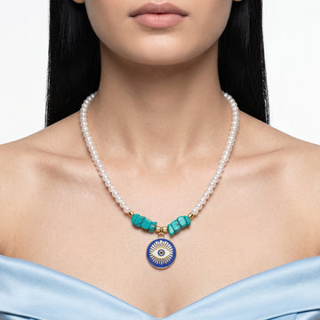 PRAO Necklace Anti-Tarnish Evil Eye Pearl