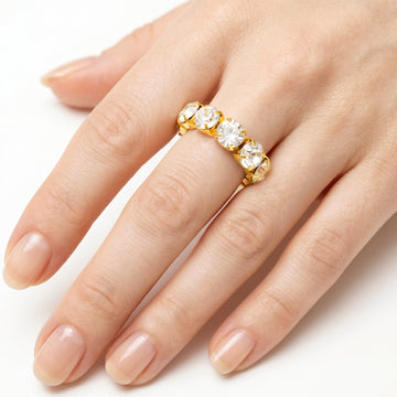 PRAO Ring Anti-Tarnish Stretch Rhinestone Tennis (Adjustable Size)