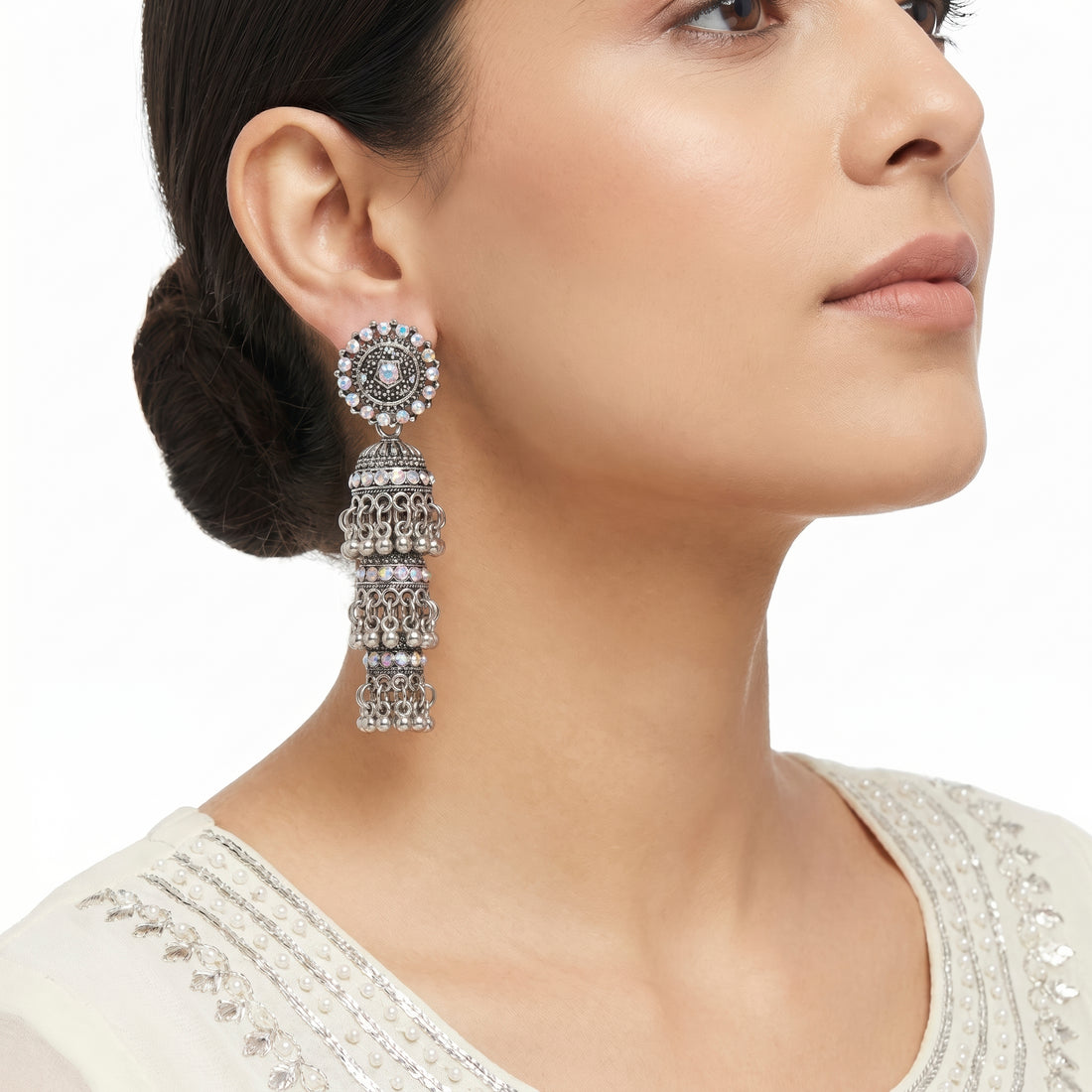 PRAO Earrings Anti-Tarnish Rainbow Jhumki