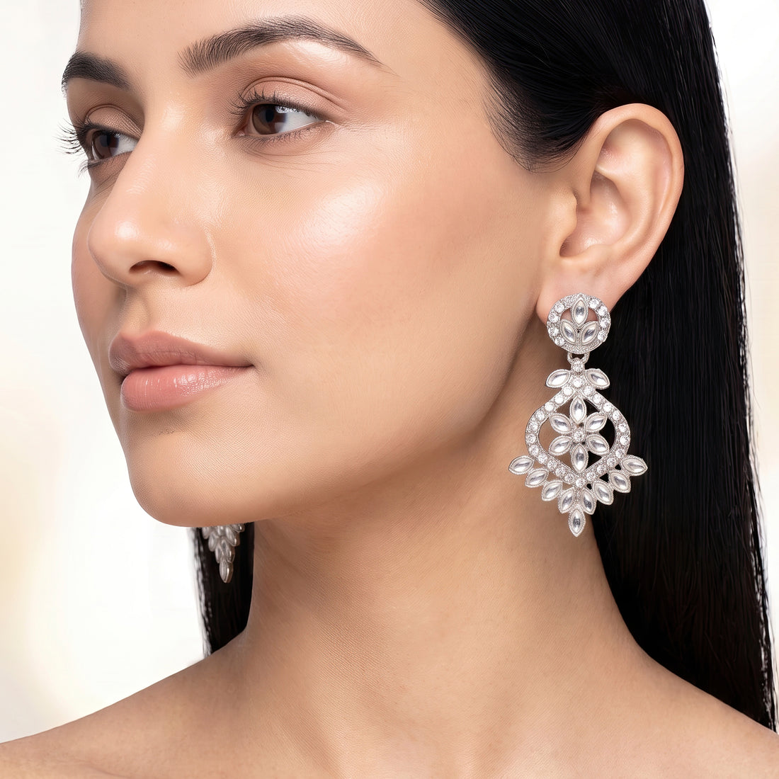 PRAO Earrings Anti-Tarnish Crystal Statement Dangles