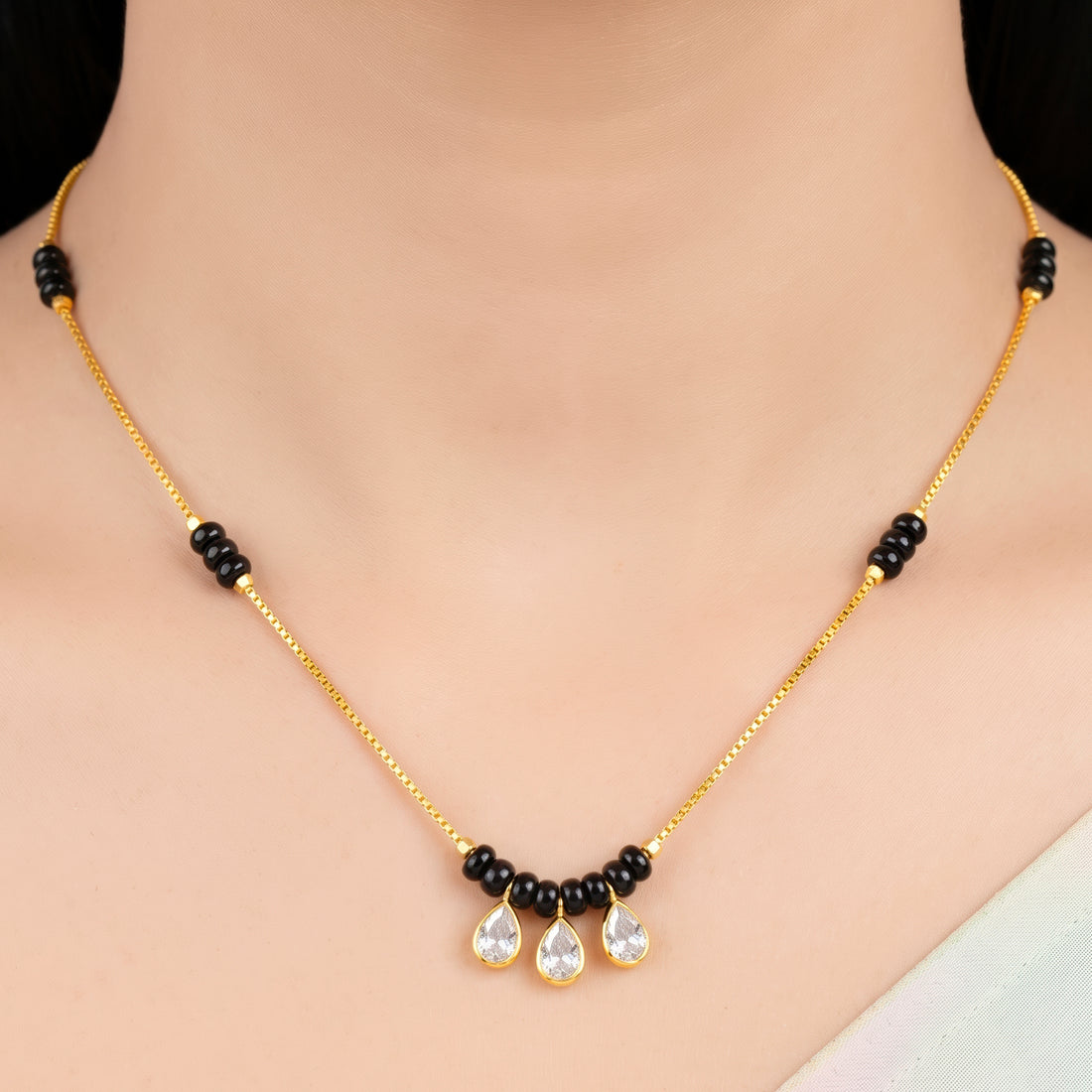 PRAO Necklace Anti-Tarnish Kundan Charm Mangalsutra