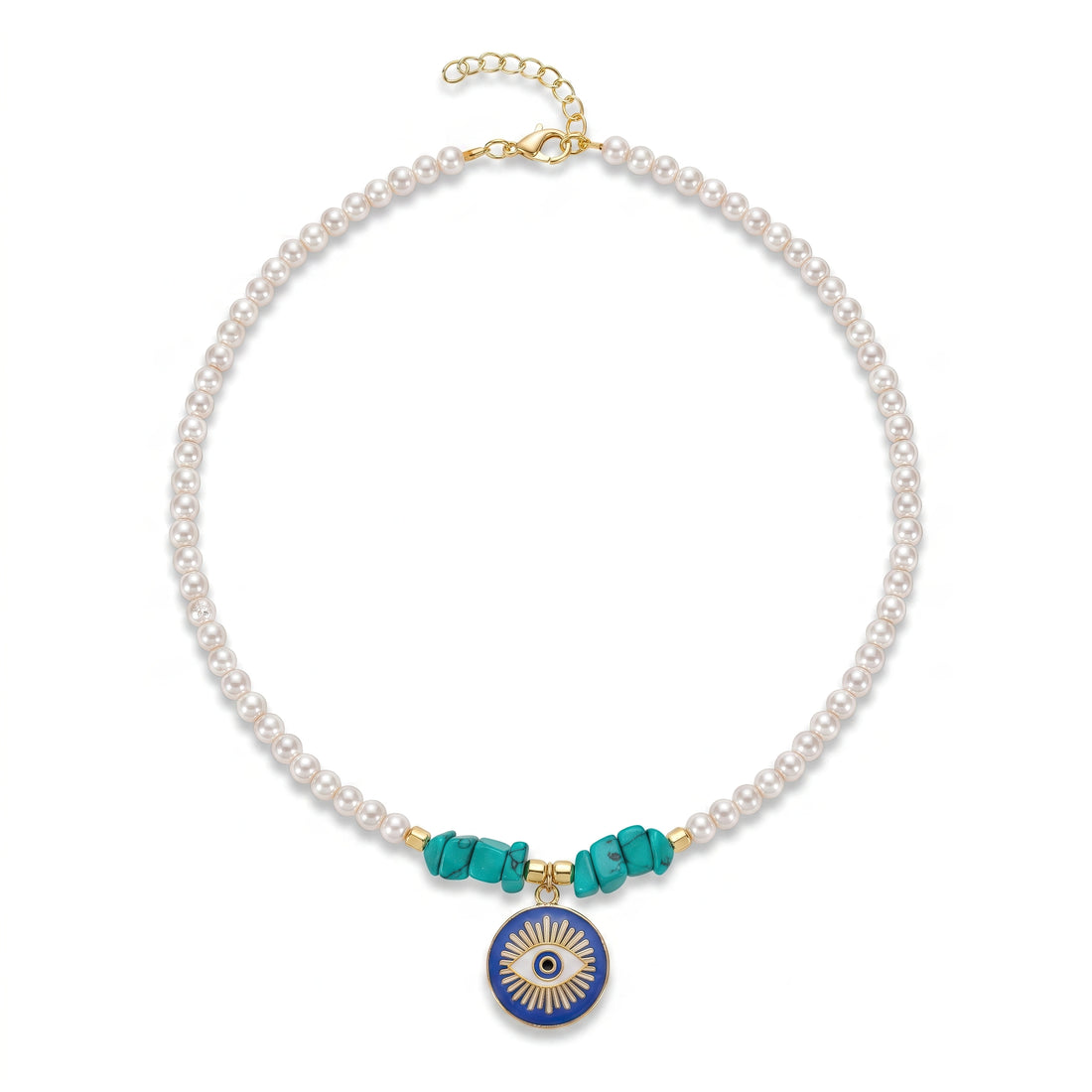 PRAO Necklace Anti-Tarnish Evil Eye Pearl