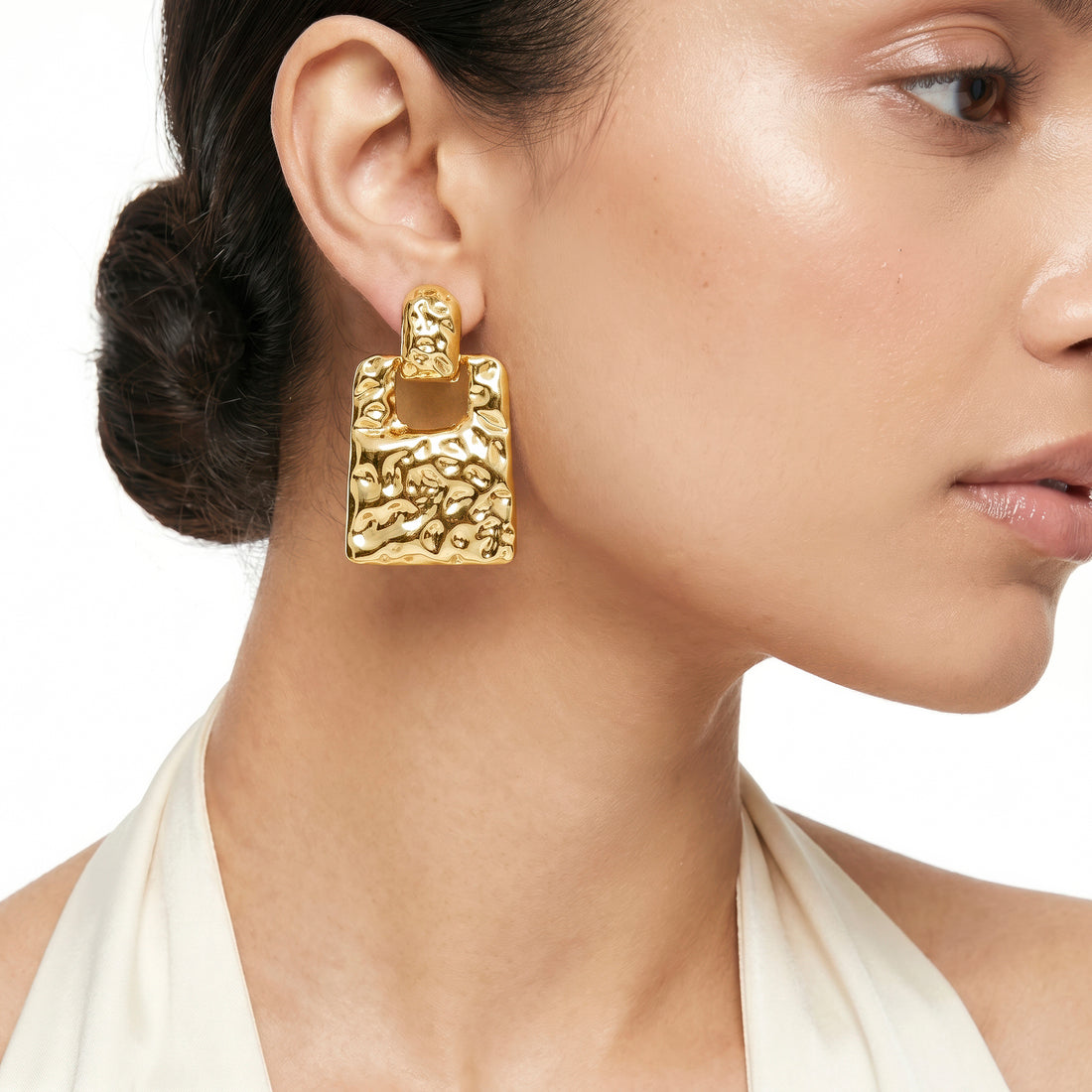 PRAO Earrings Anti-Tarnish Molten Texture Geometric