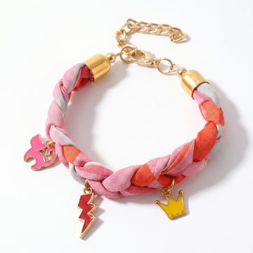 PRAO Bracelet Anti-Tarnish Multi-Colour Braided Fabric Charms (Adjustable Size)