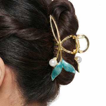 PRAO Hair Clutcher Fish Tail With Pearl Accents