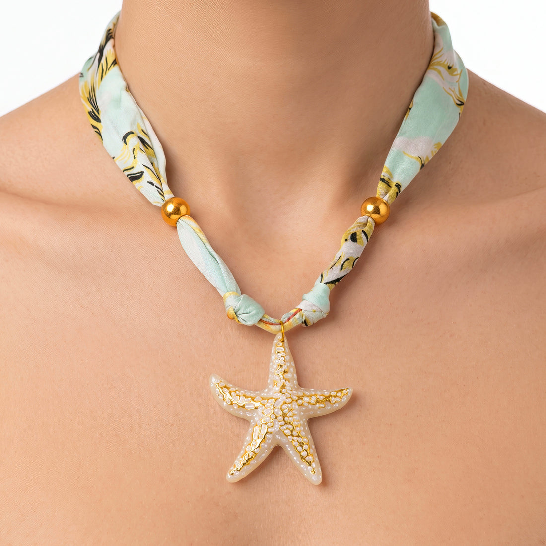 PRAO Necklace Starfish Scarf Pendant