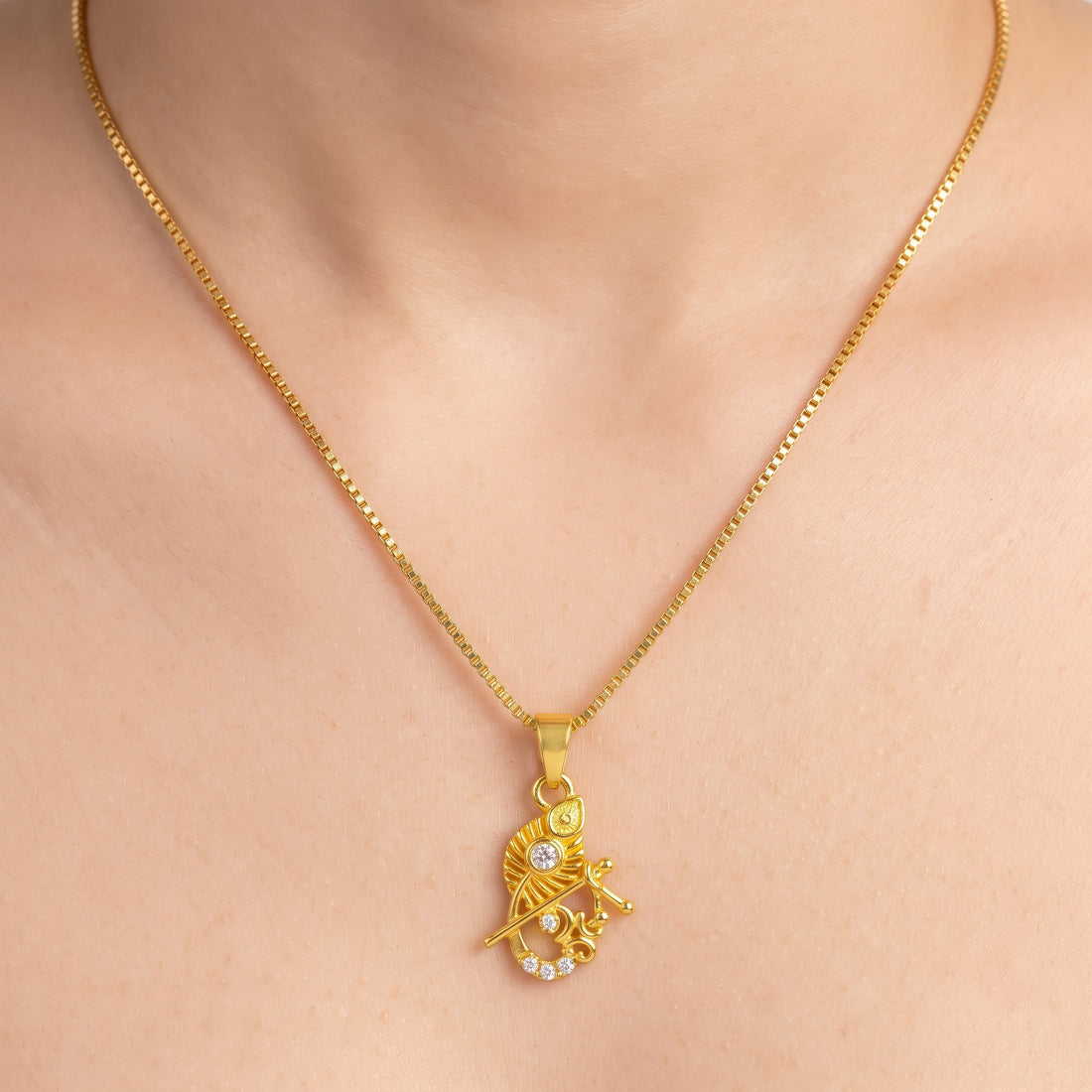 PRAO Necklace Anti-Tarnish Krishna Flute Chain