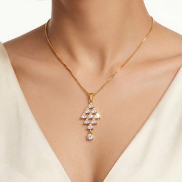 PRAO Necklace Anti-Tarnish Chandelier Crystal Drop