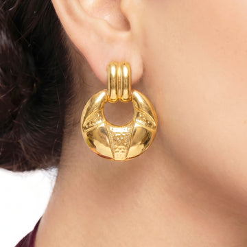 PRAO Earrings Anti-Tarnish Vintage Geometric Door-Knocker