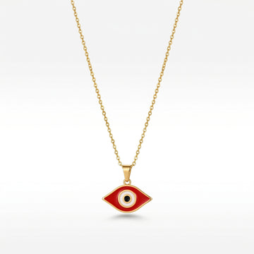 PRAO Necklace Anti-Tarnish Red Evil Eye Pendant