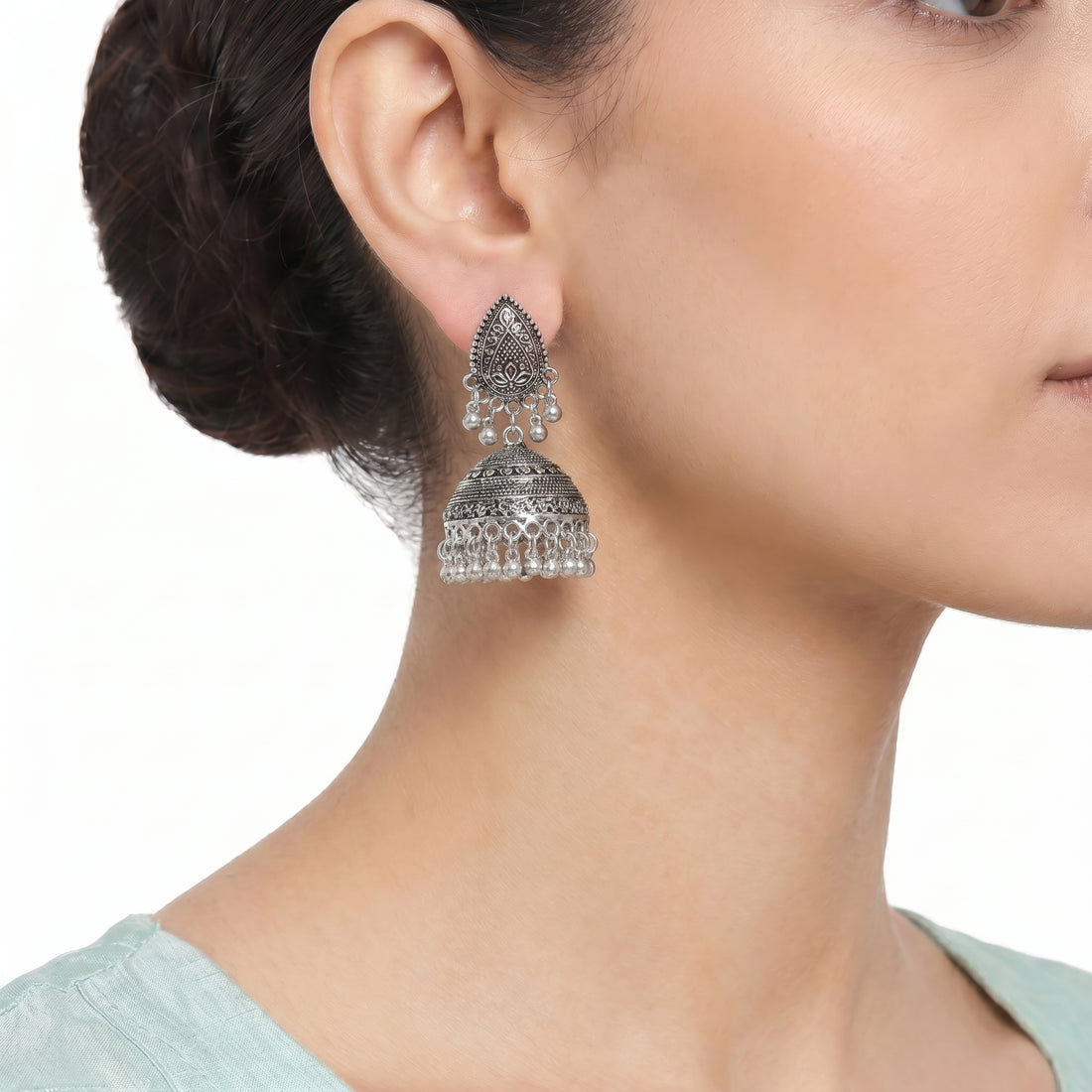 PRAO Earrings Anti-Tarnish Ghungroo Bell Dome Jhumka